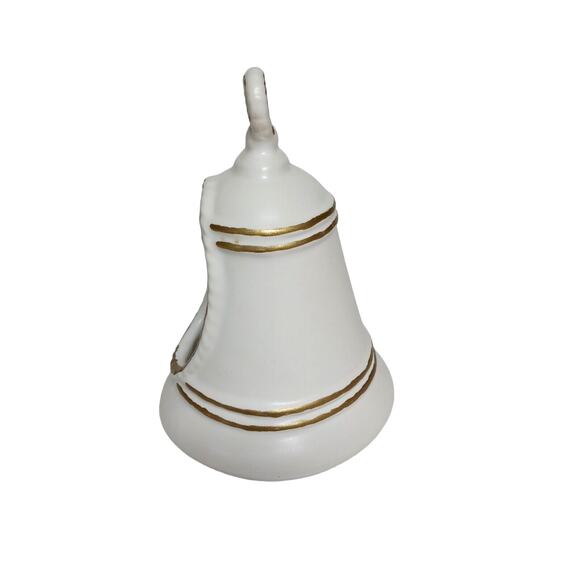 Vintage Nativity Bell Ornament White Gold Christmas Decor ππ - Picture 5 of 9